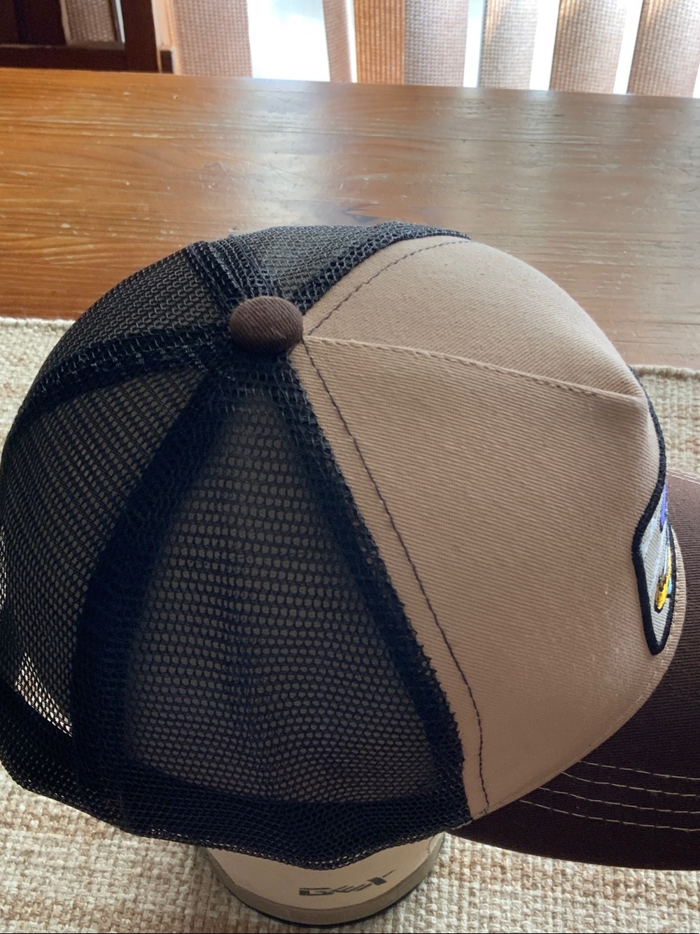 Road Runner Embroidered Trucker Hat in Cream and Brown - Picture 6 of 9